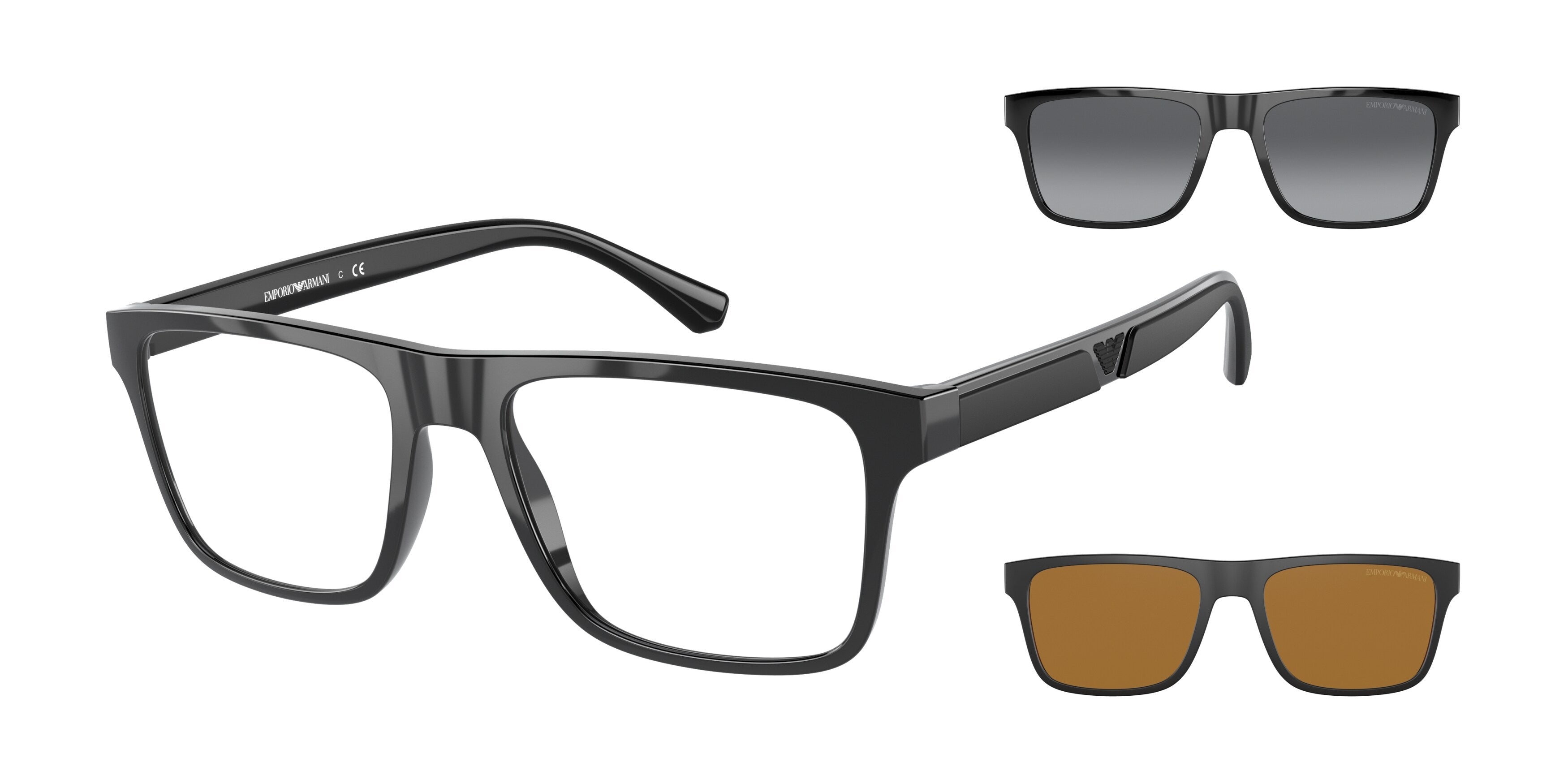 Occhiali da vista con clip-on Emporio Armani EA4115 50171W Nero