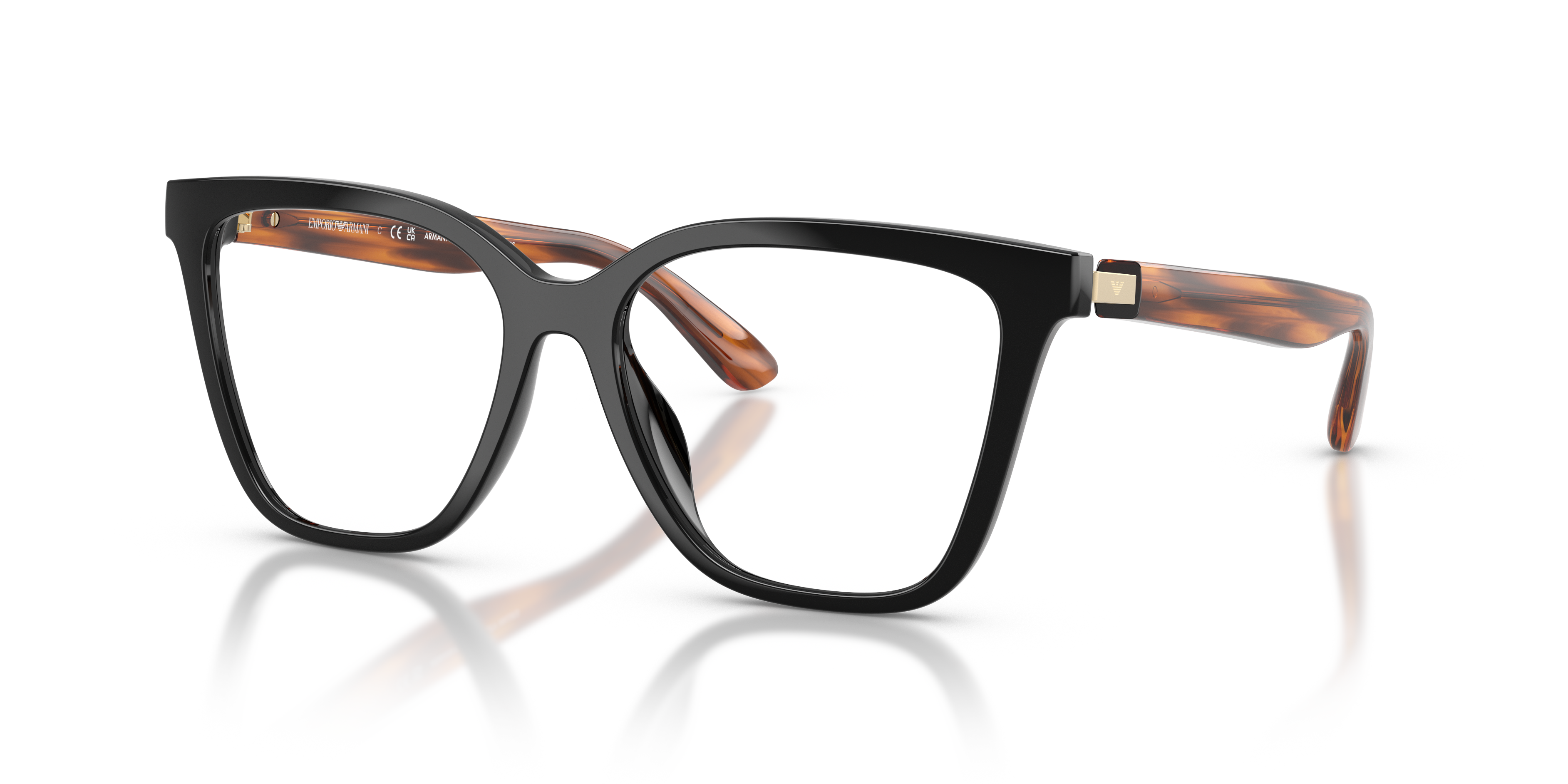 Occhiali da vista con clip-on Emporio Armani EA4254U 62681W Nero lucido