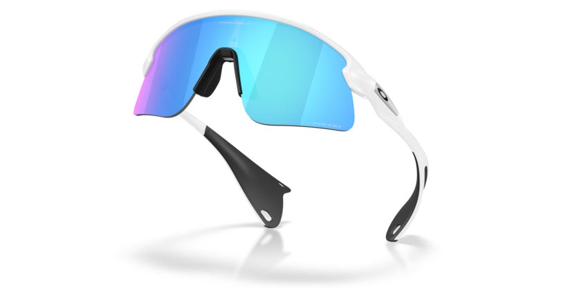 Occhiali da sole sportivi Oakley OO9518 04 Stunt devil s Matte White Prizm sapphire