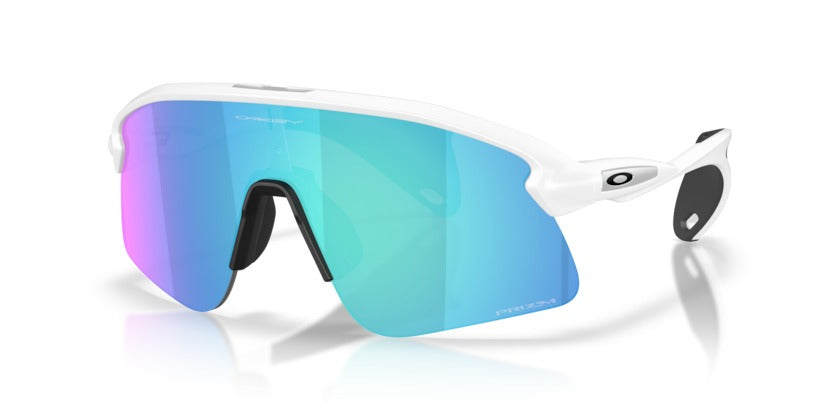 Occhiali da sole sportivi Oakley OO9518 04 Stunt devil s Matte White Prizm sapphire