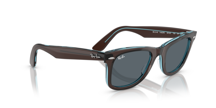 Occhiali da sole Ray-Ban RB2140 - Wayfarer 1446R5 - Marrone su blu trasparente