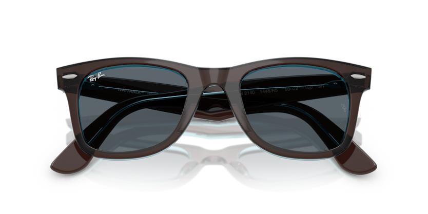 Occhiali da sole Ray-Ban RB2140 - Wayfarer 1446R5 - Marrone su blu trasparente
