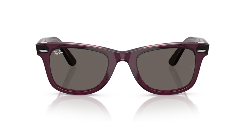 Ray-Ban RB2140 Wayfarer 1447B1 Sunglasses in Violet on Transparent Pink