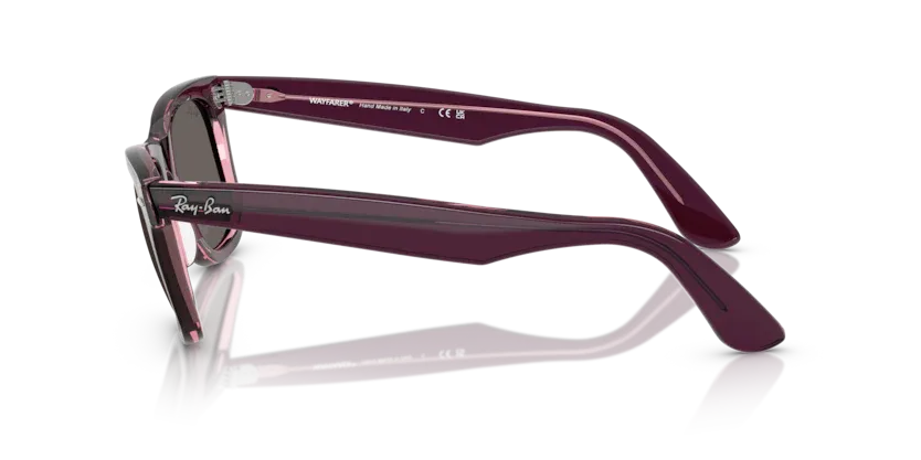 Ray-Ban RB2140 Wayfarer 1447B1 Sunglasses in Violet on Transparent Pink