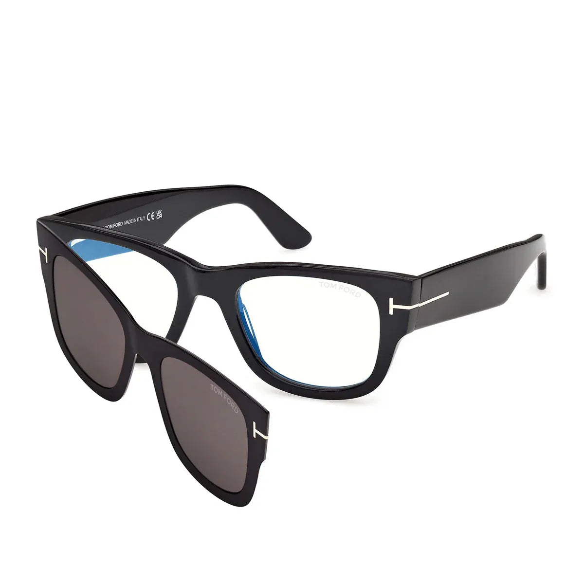 Tom Ford Men's Clip-On Eyeglasses FT6099 001 Gloss Black