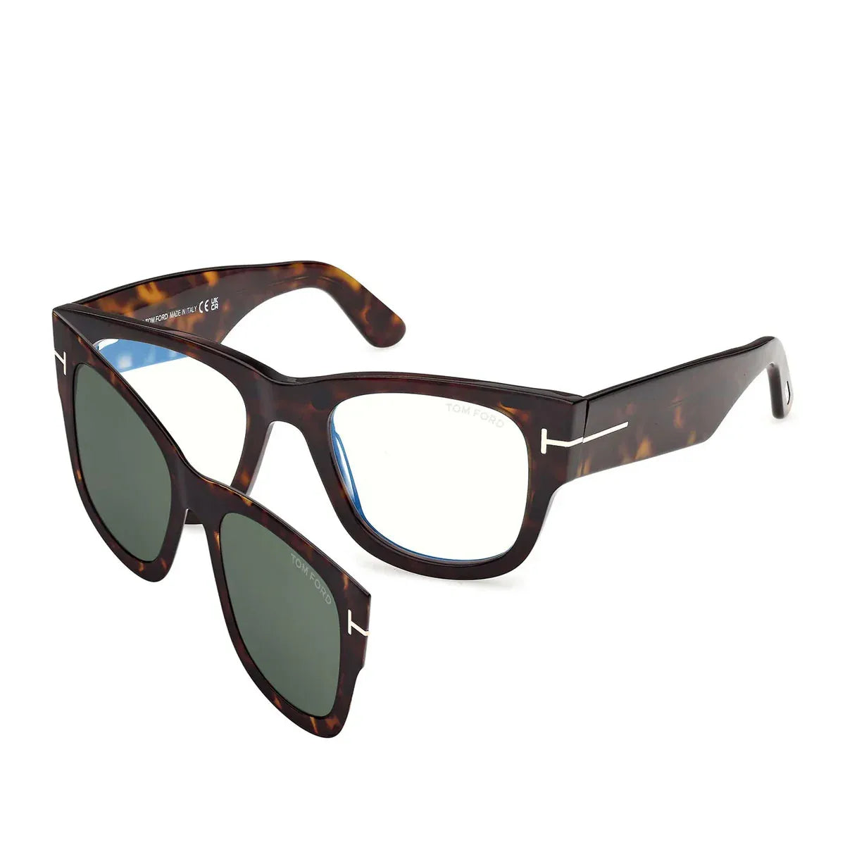Men's Clip-On Eyeglasses FT6099-B 052 Dark Havana