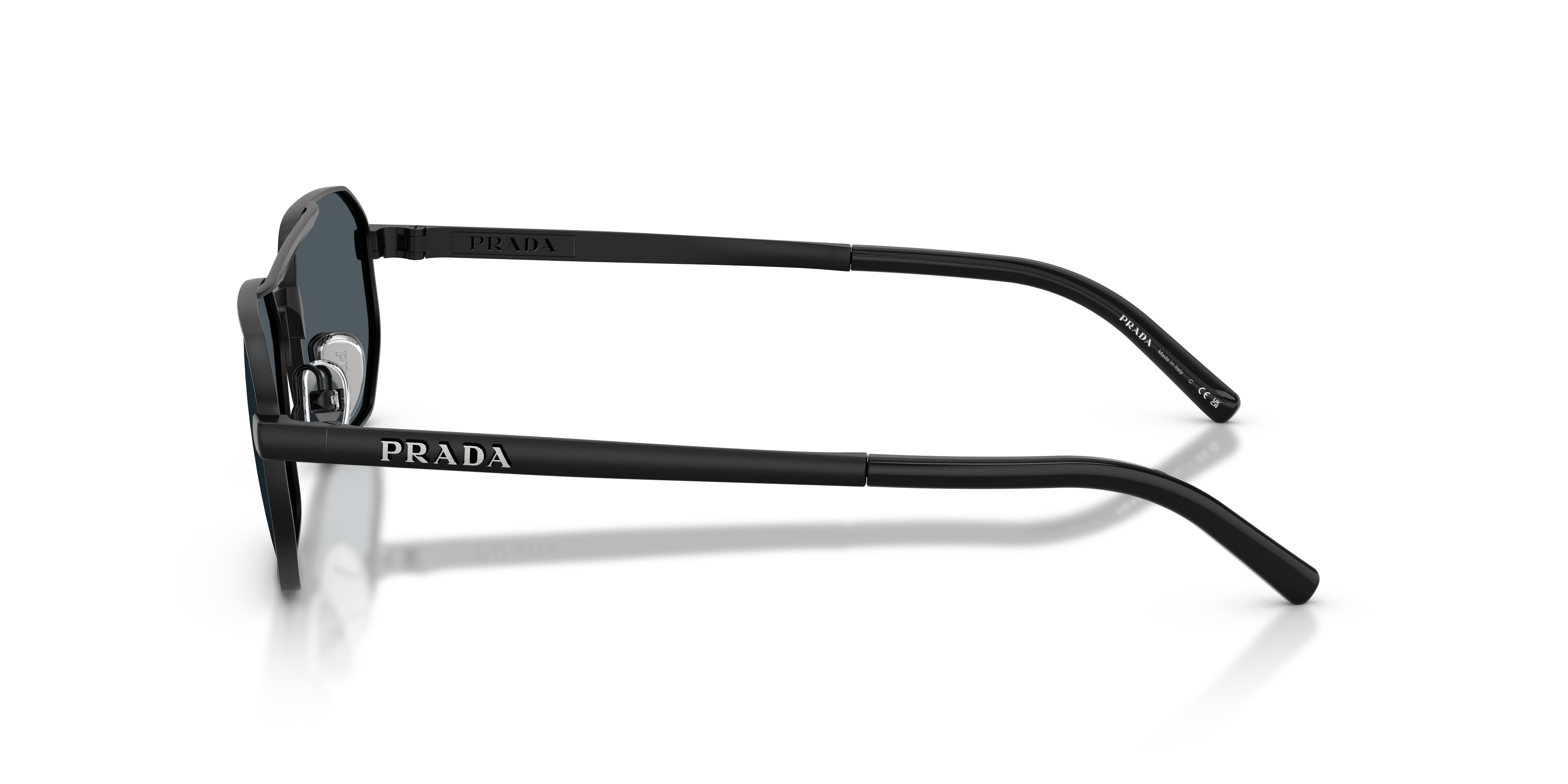 Occhiali da sole da uomo Prada PR D53S 7AB70B Nero satinato