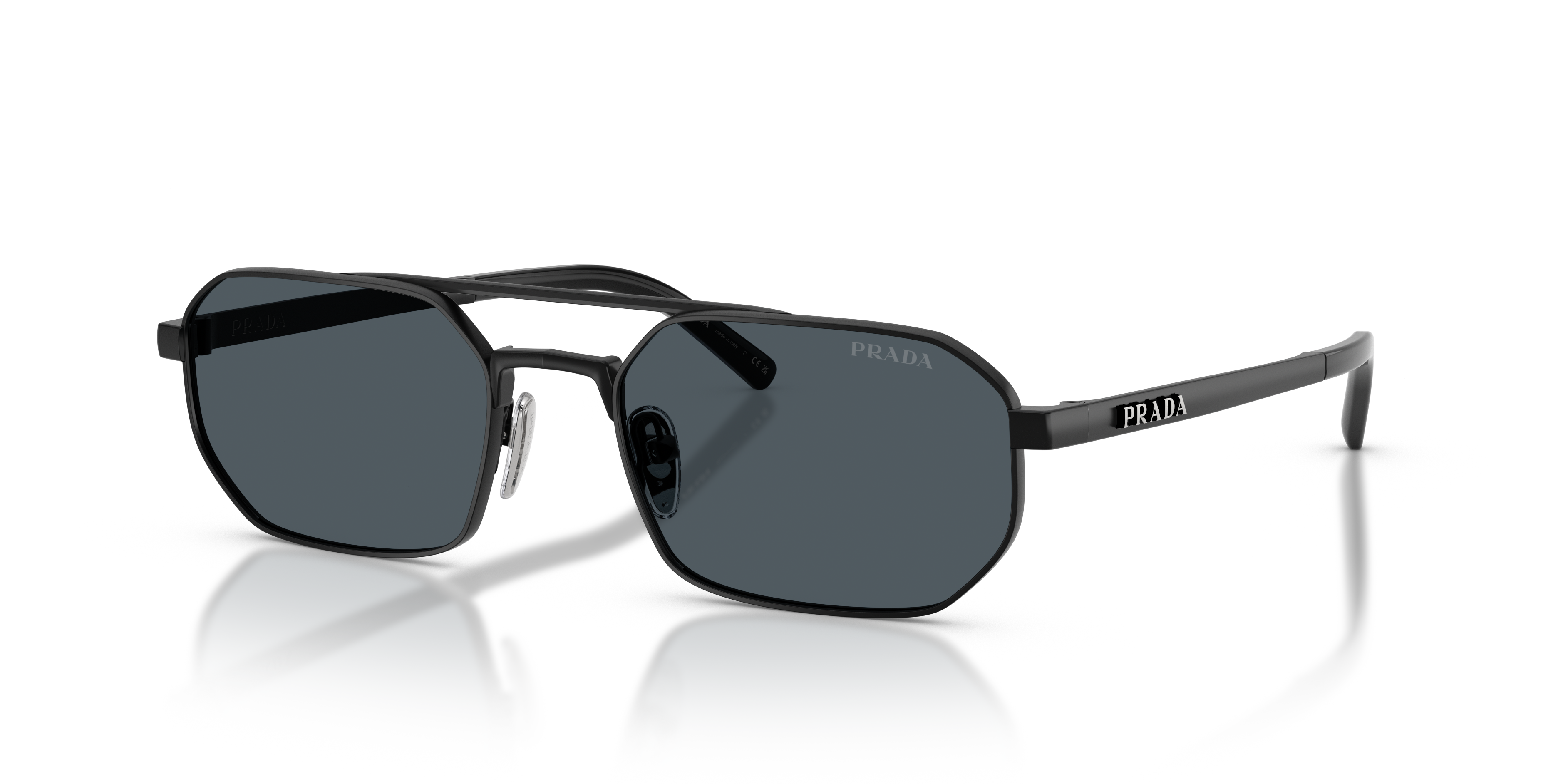 Occhiali da sole da uomo Prada PR D53S 7AB70B Nero satinato