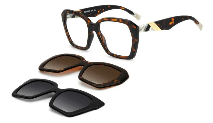 Occhiali da vista con doppio clip on da sole Missoni MIS 0222/C2 086 LA