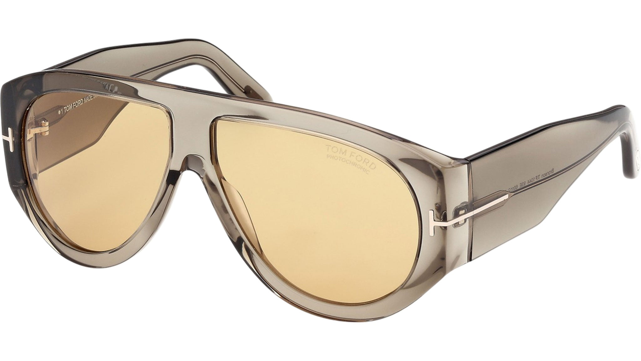 Occhiali da sole da uomo Tom Ford FT1044 Bronson 93E Verde Chiaro Lucido Fotocromatico
