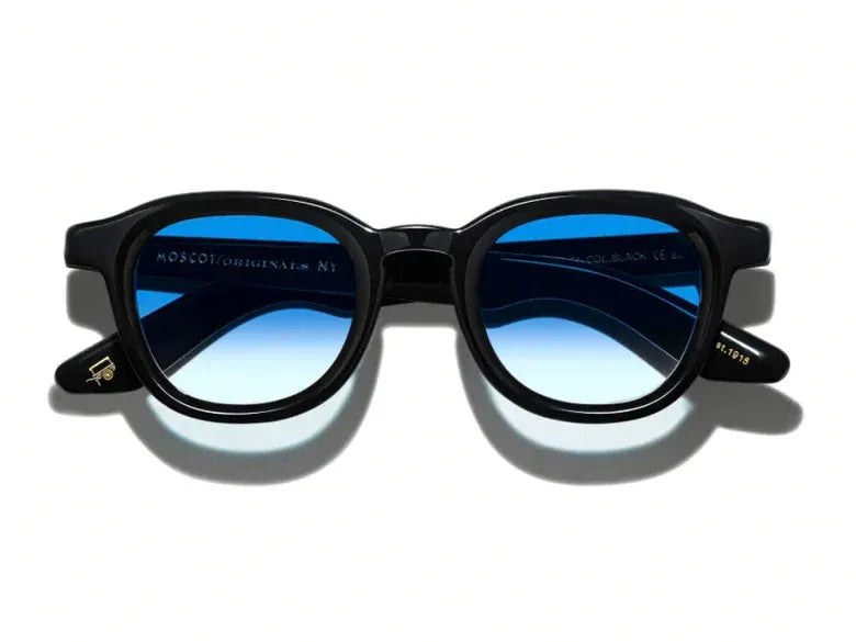 Moscot Dahven Black Broadway Sunglasses Gradient Blue