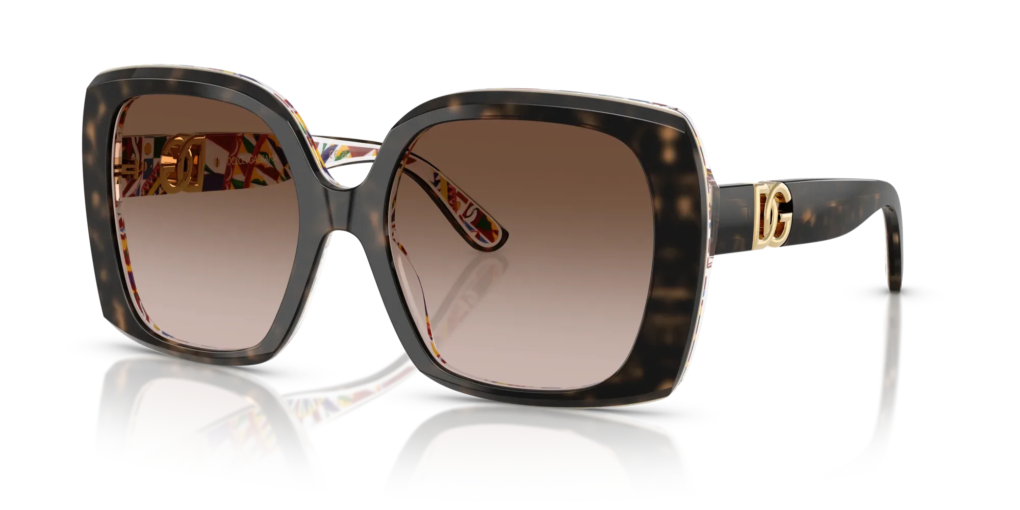 Occhiali da sole da donna Dolce & Gabbana DG4475 321713 Havana su stampa carretto - Pistilleria