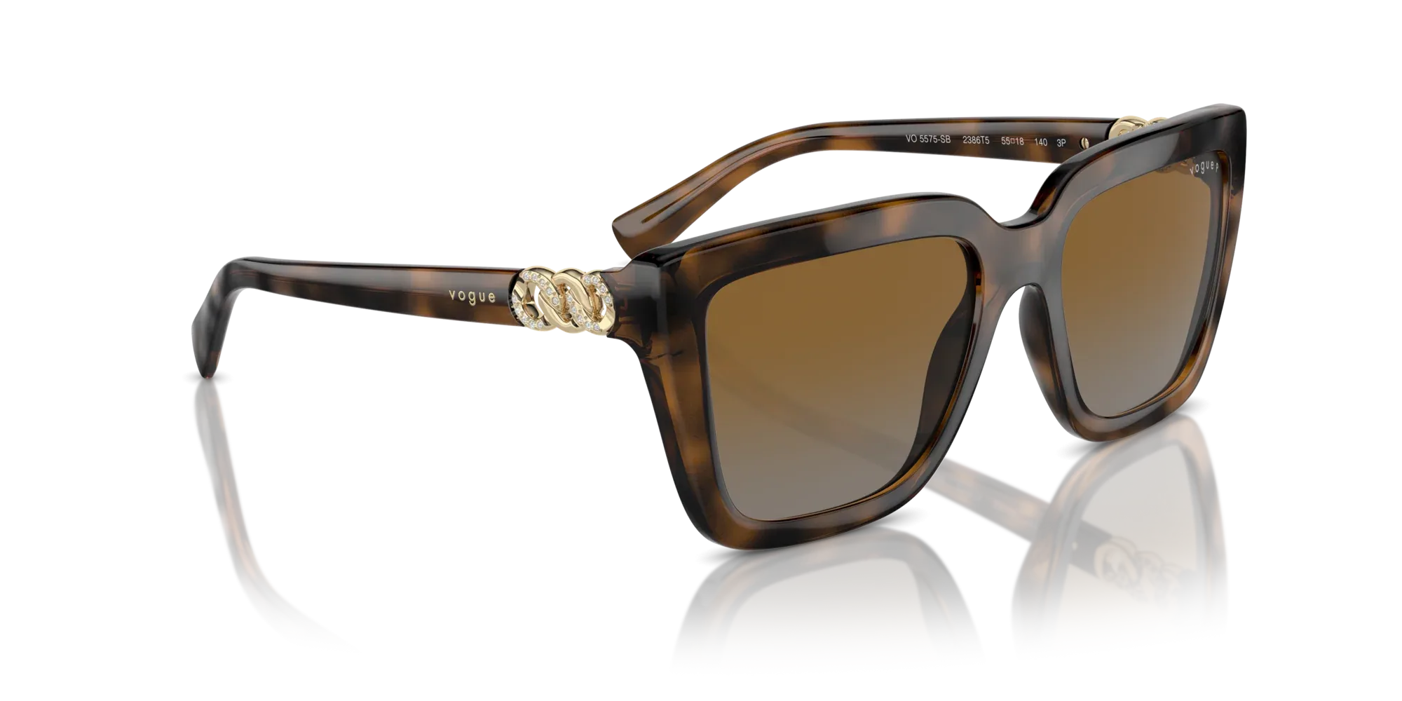 Occhiali da sole da donna Vogue VO5575SB 2386T5 Top havana scuro/marrone chiaro Polarizzati - Pistilleria