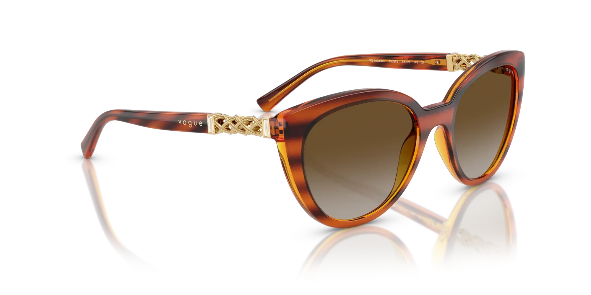 Occhiali da sole da donna Vogue VO5634SB 1508T5 Havana scuro striato Polarizzati - Pistilleria