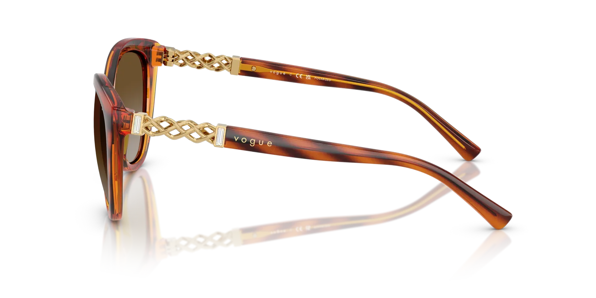 Occhiali da sole da donna Vogue VO5634SB 1508T5 Havana scuro striato Polarizzati - Pistilleria