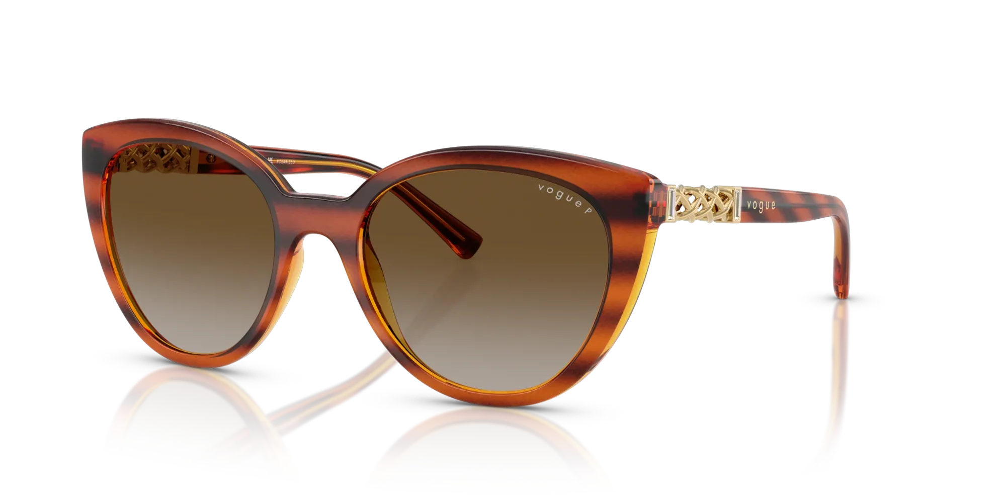 Occhiali da sole da donna Vogue VO5634SB 1508T5 Havana scuro striato Polarizzati - Pistilleria