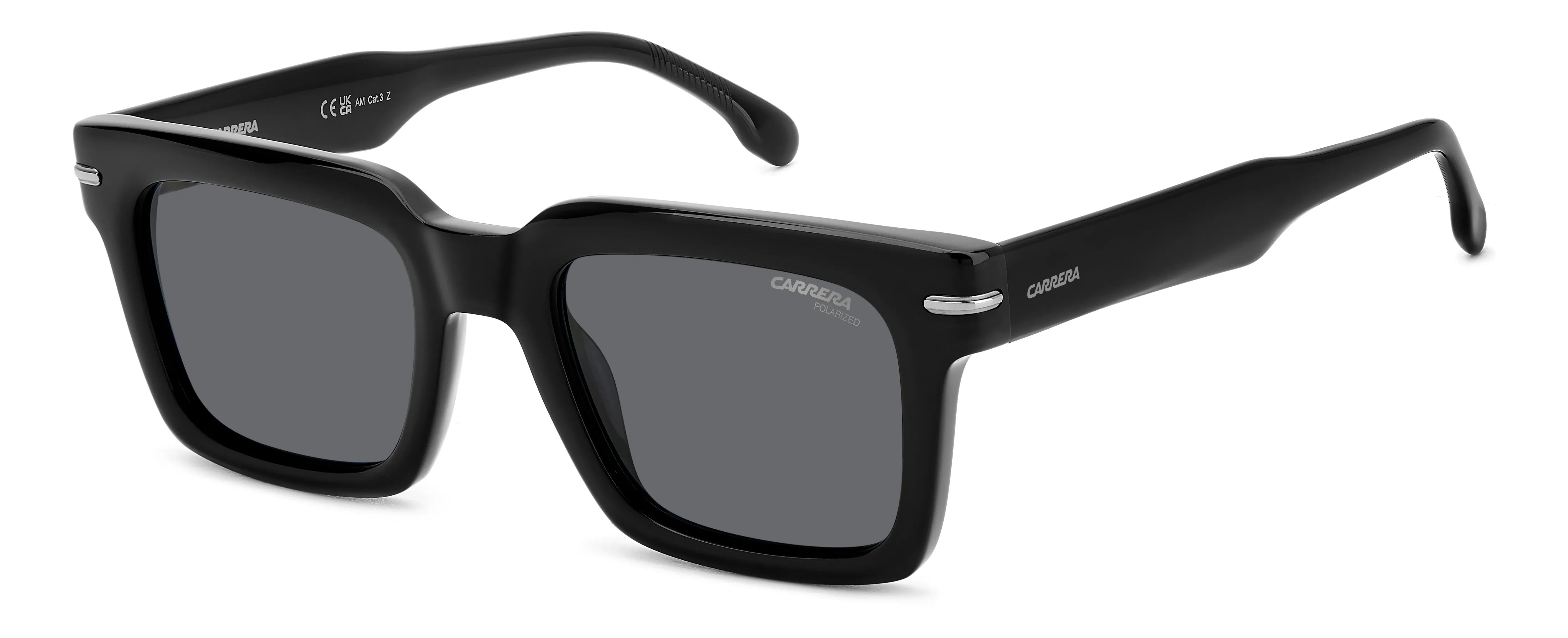 Occhiali Da Sole Carrera Uomo, Modello Pilota, Montatura Nera Metallo/plastica, Lenti Sfumate Multicolore, UV400