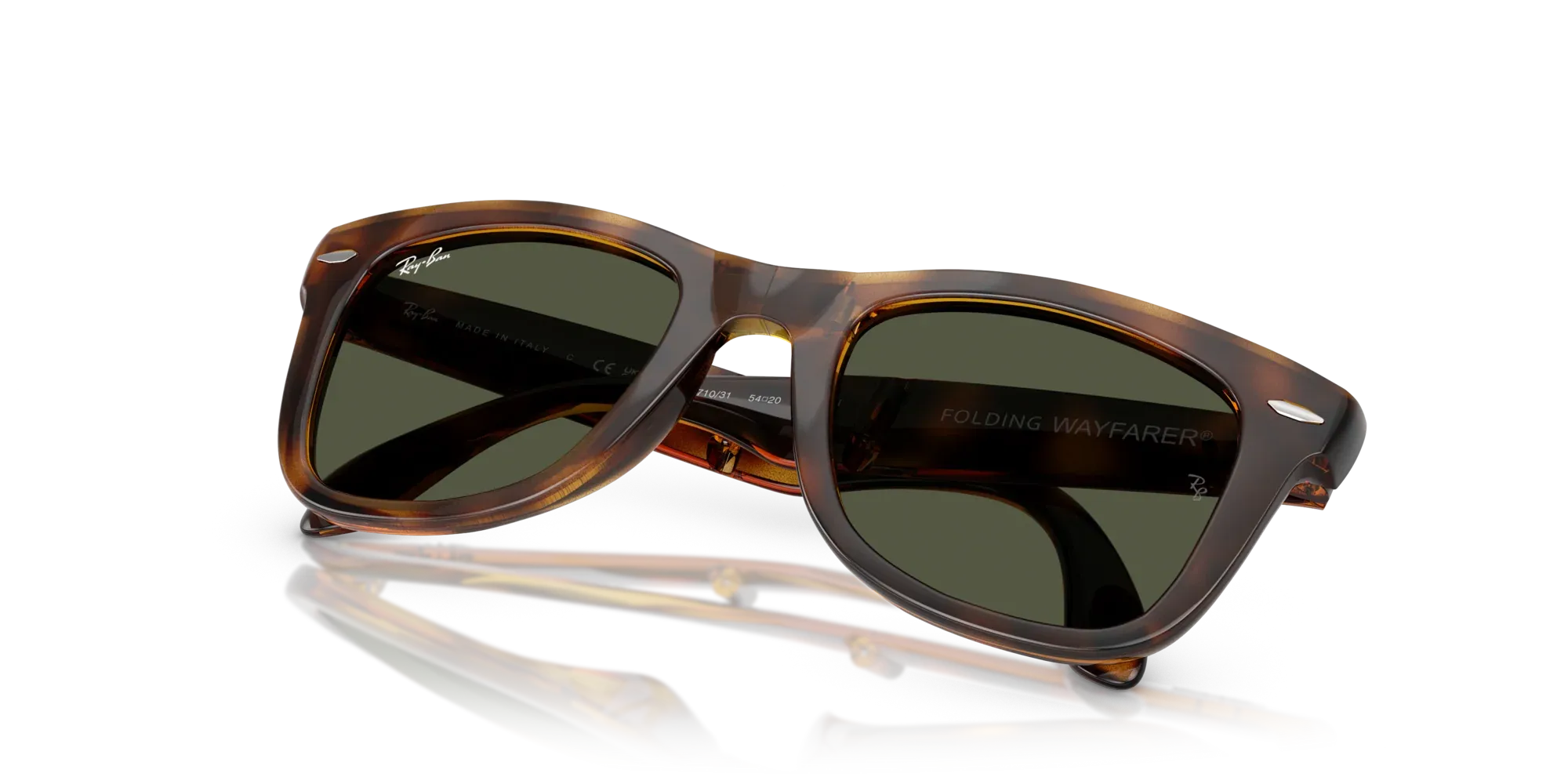 Occhiali da sole da uomo Ray-Ban RB4105 Folding wayfarer 710/31 Havana - Pistilleria