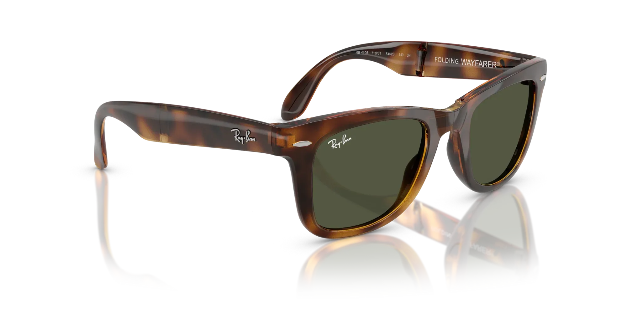 Occhiali da sole da uomo Ray-Ban RB4105 Folding wayfarer 710/31 Havana - Pistilleria