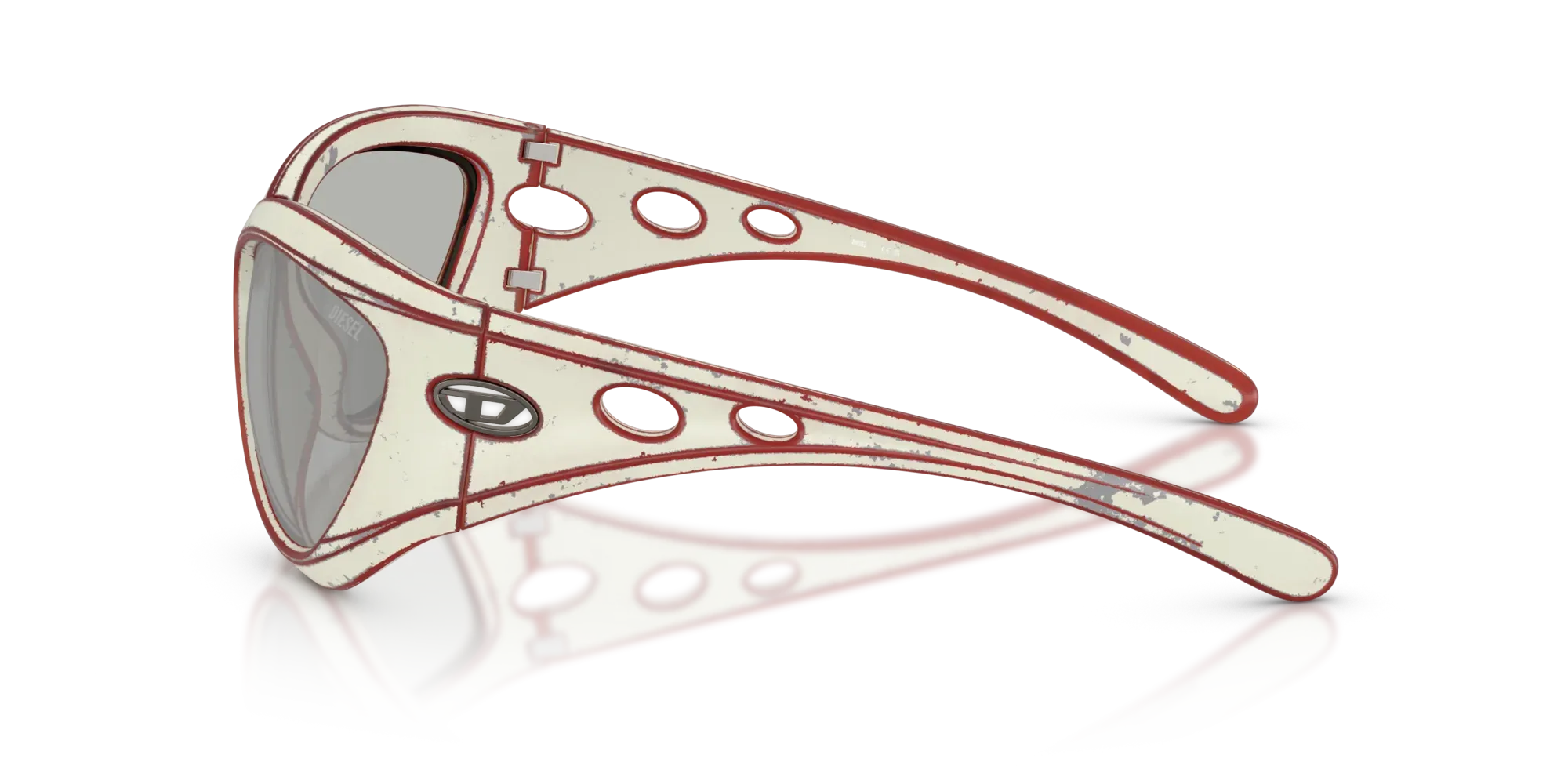 Occhiali da sole Diesel DL3007U 20108V White brushed red - Pistilleria