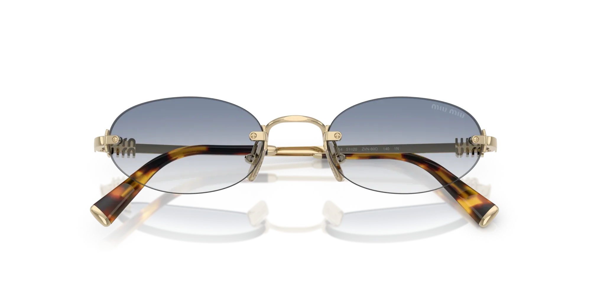 Occhiali da sole Miu Miu MU A54S ZVN80O - Oro pallido - Pistilleria