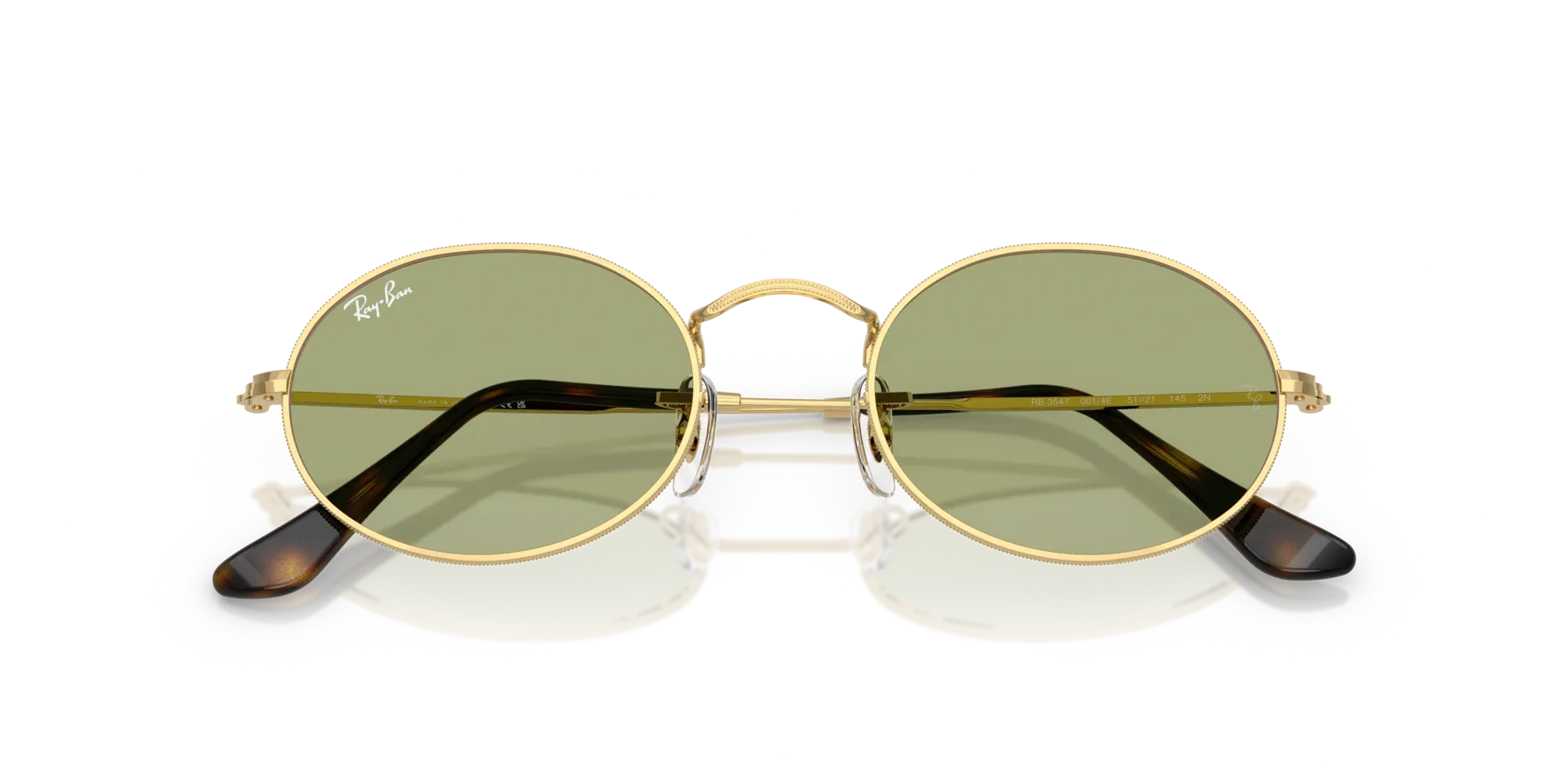 Occhiali da sole Ray-Ban Oval RB3547 001/4E - Oro arista - Pistilleria