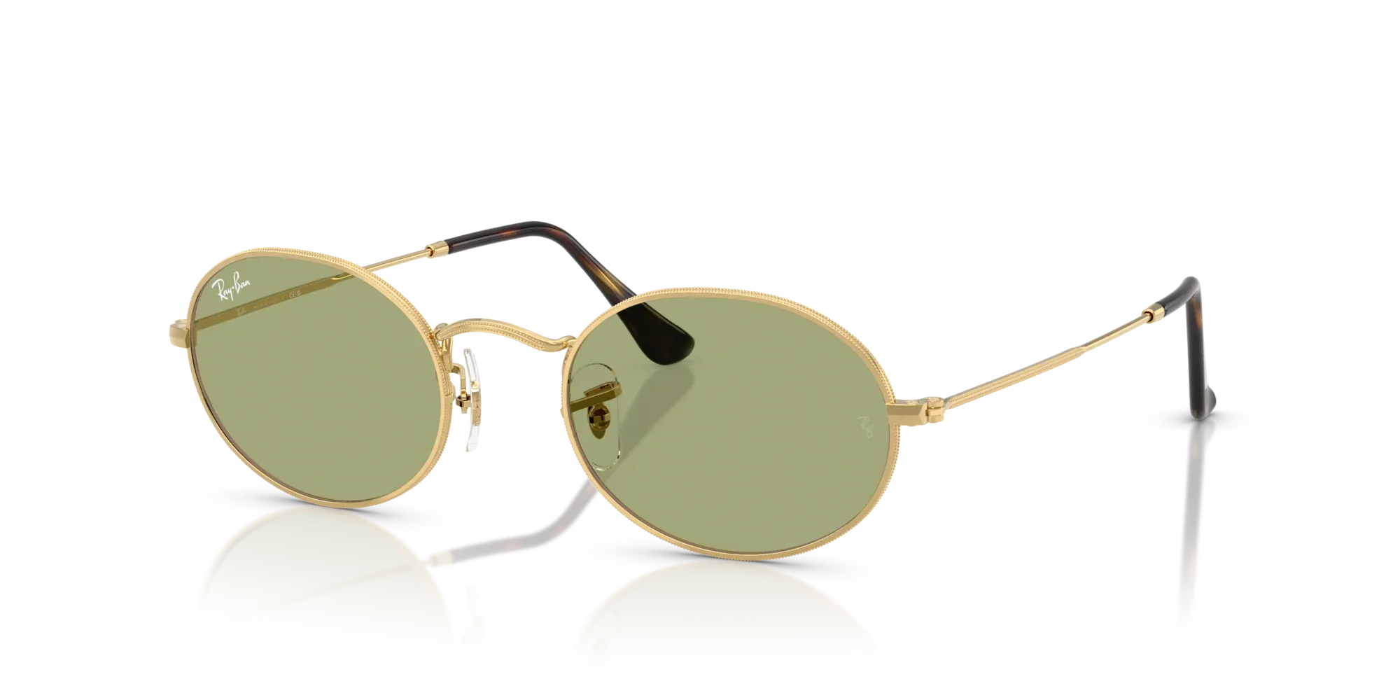 Occhiali da sole Ray-Ban Oval RB3547 001/4E - Oro arista - Pistilleria