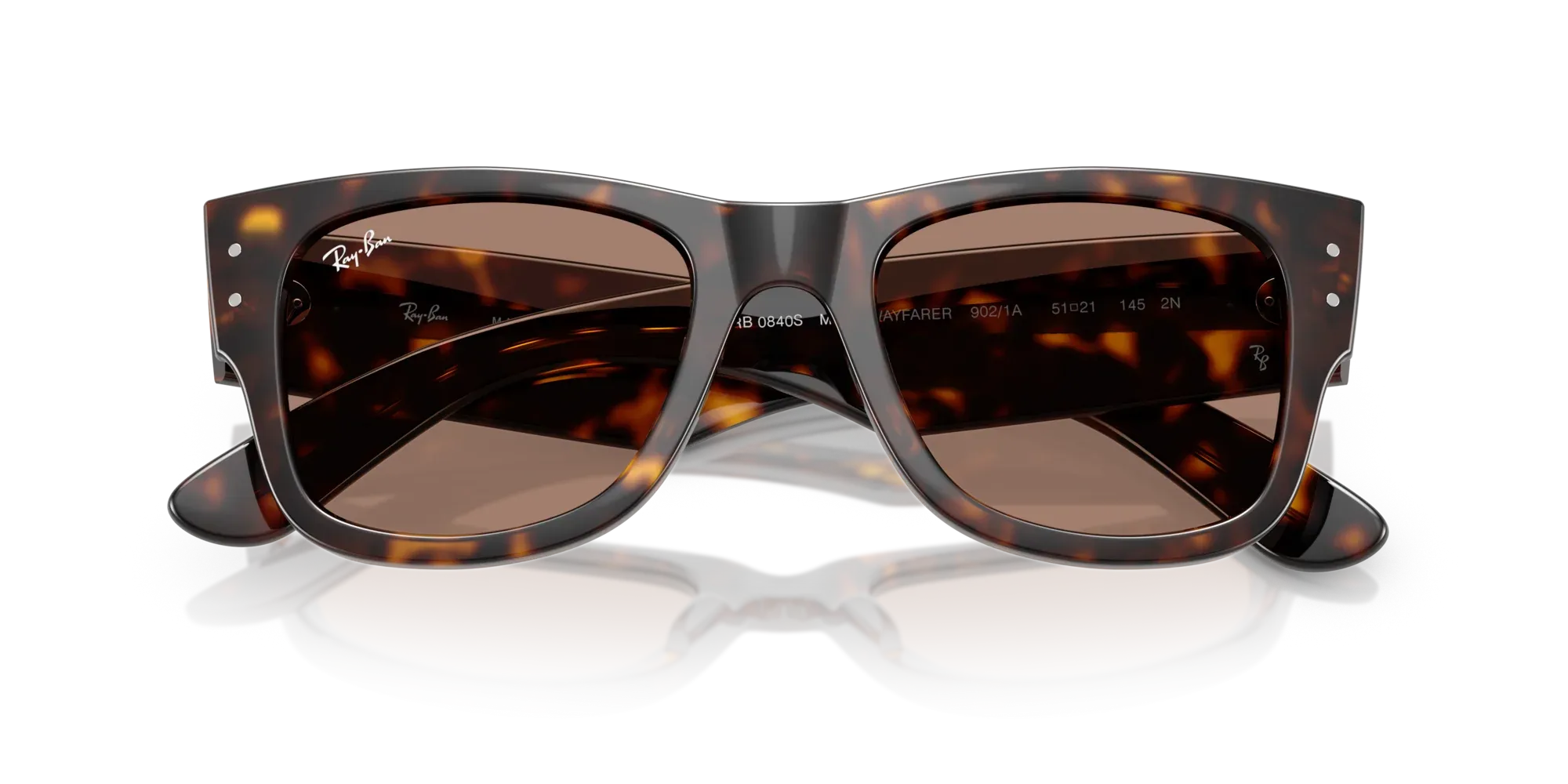 Occhiali da sole Ray-Ban RB0840S Mega wayfarer 902/1A Havana - Pistilleria