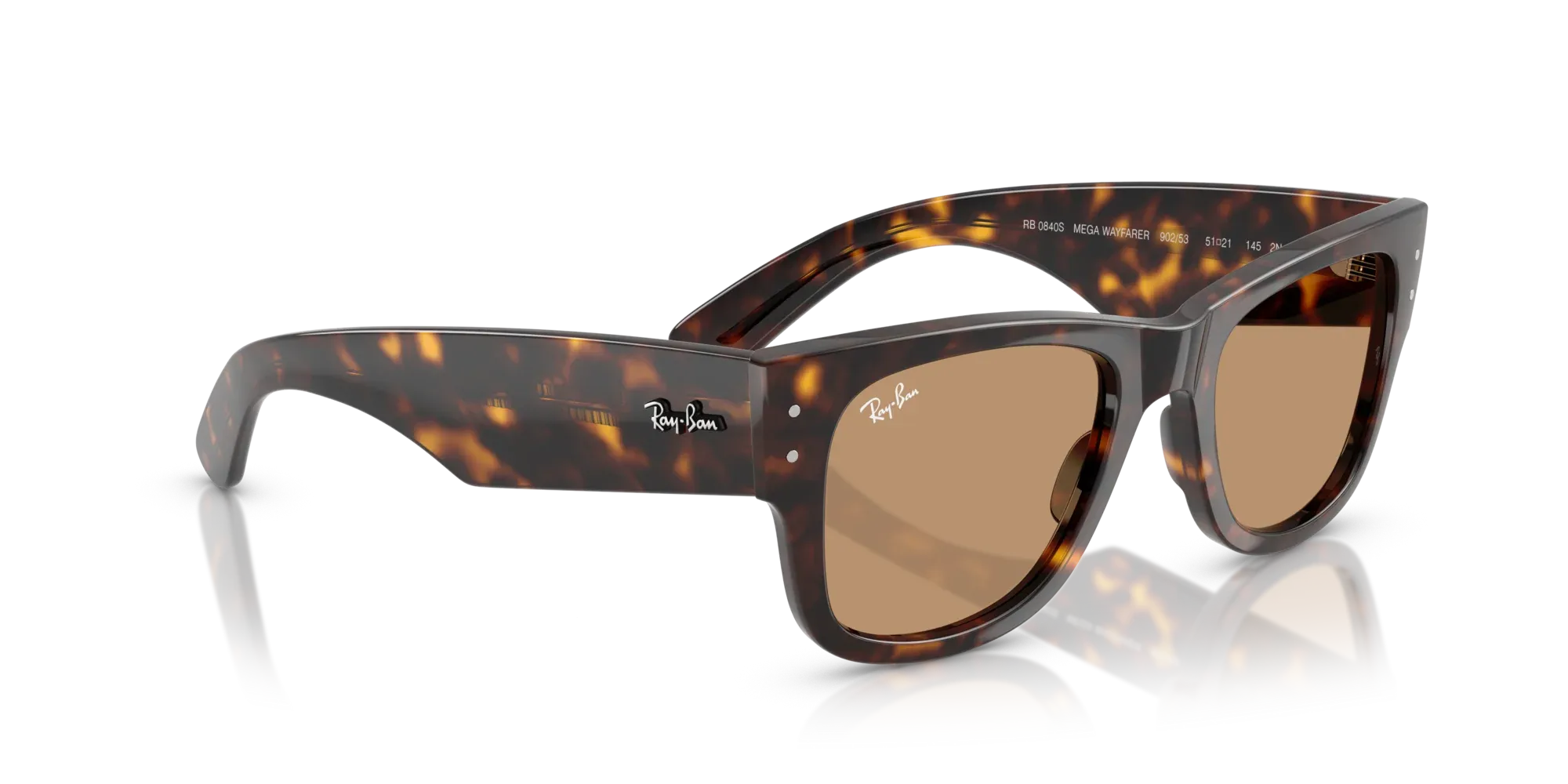 Occhiali da sole Ray-Ban RB0840S Mega wayfarer 902/53 Havana - Pistilleria