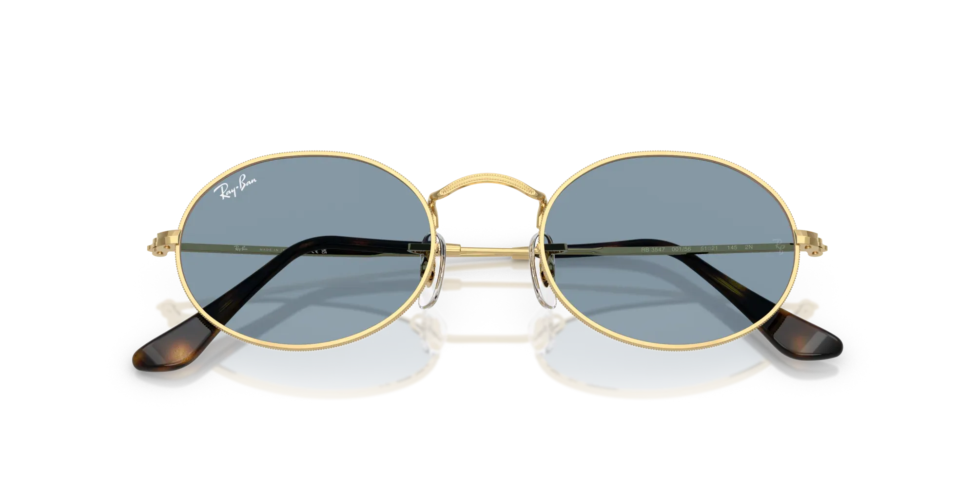 Occhiali da sole Ray-Ban RB3547 Oval 001/56 Oro arista - Pistilleria