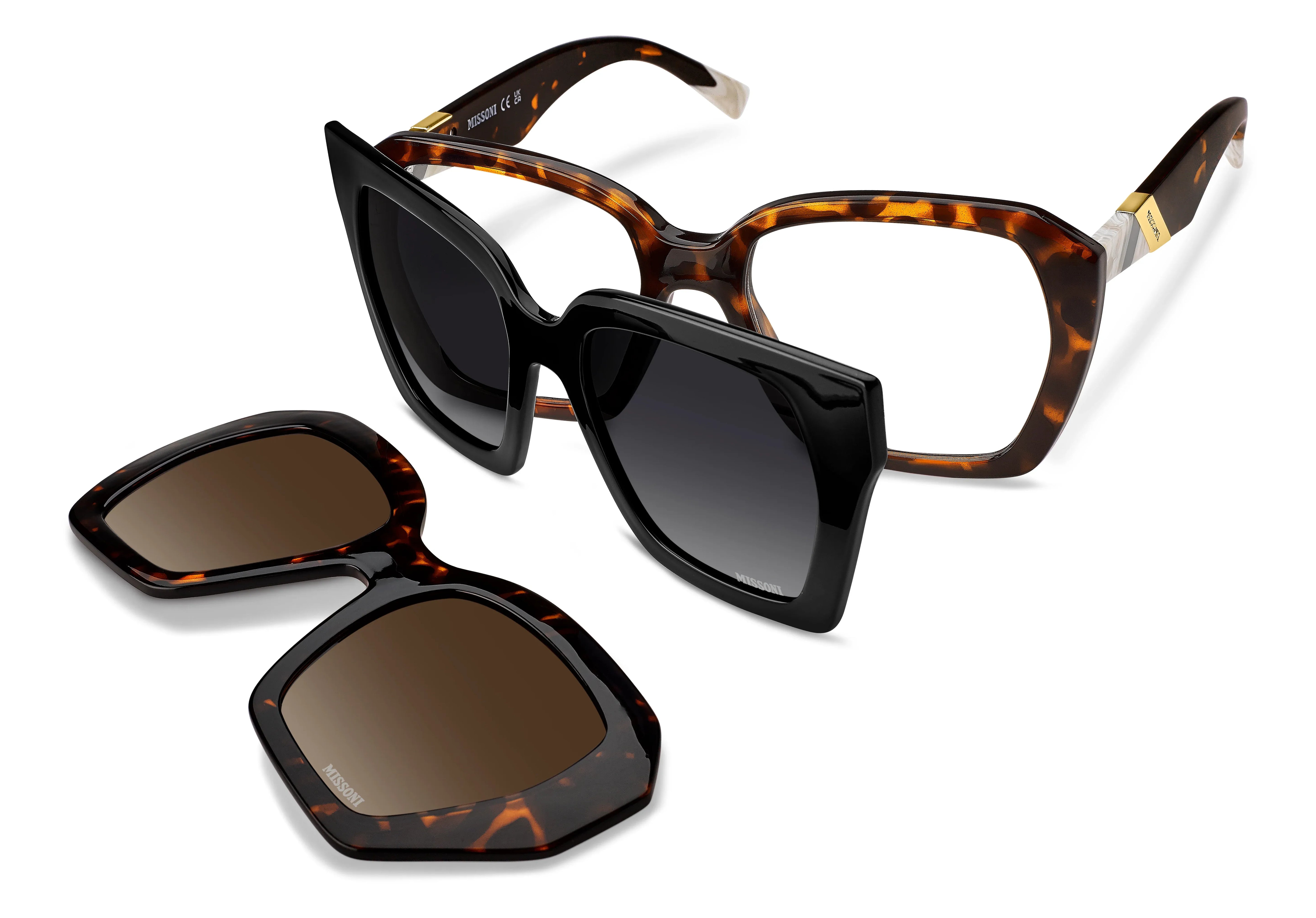 Occhiali da vista con doppio clip on da sole Missoni MIS 0222/C2 086 LA