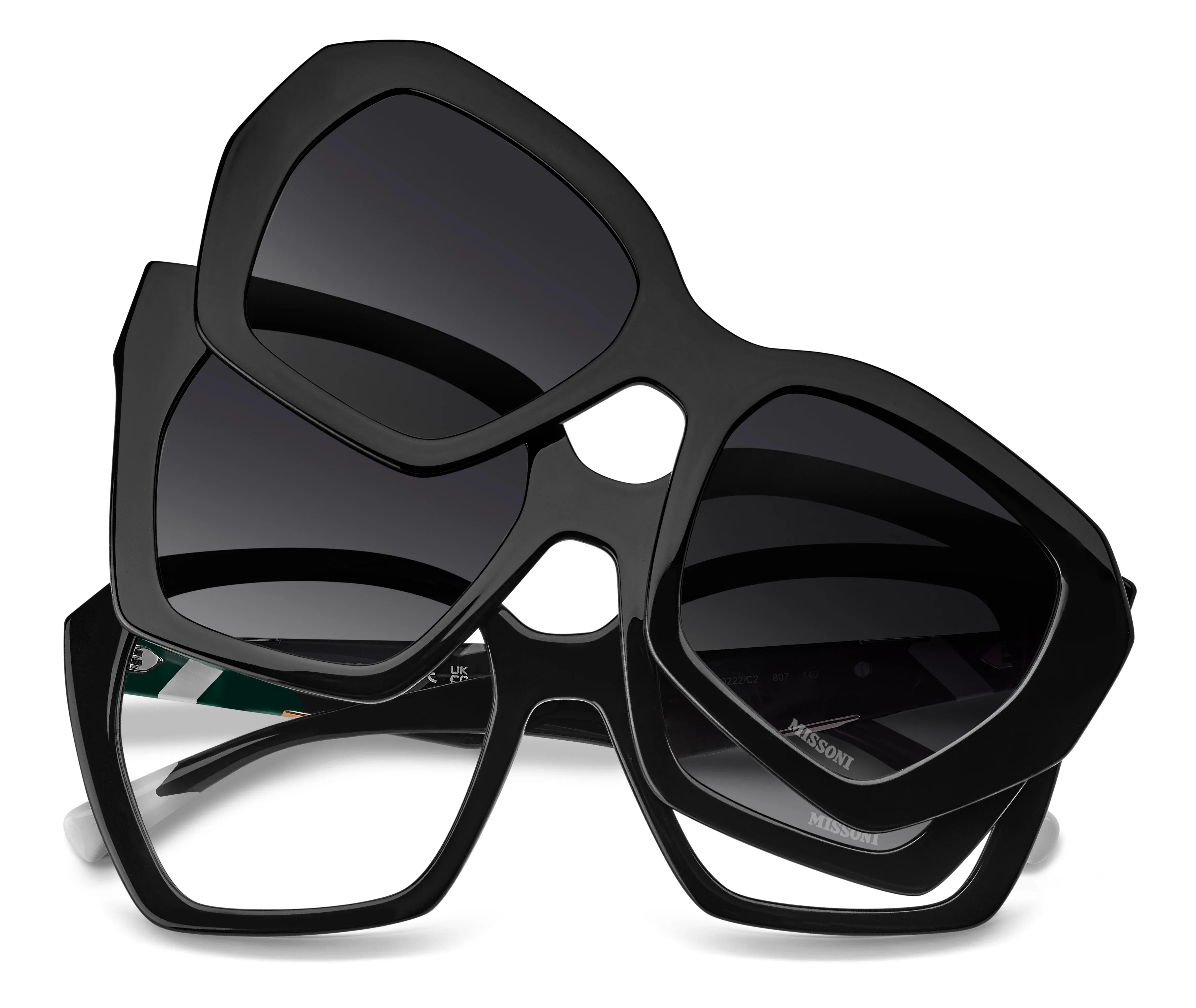 Occhiali da vista con doppio clip on da sole Missoni MIS 0222/C2 807 WJ