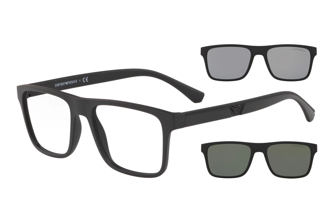 Occhiali da vista con clip-on Emporio Armani EA4115 58011W Nero opaco