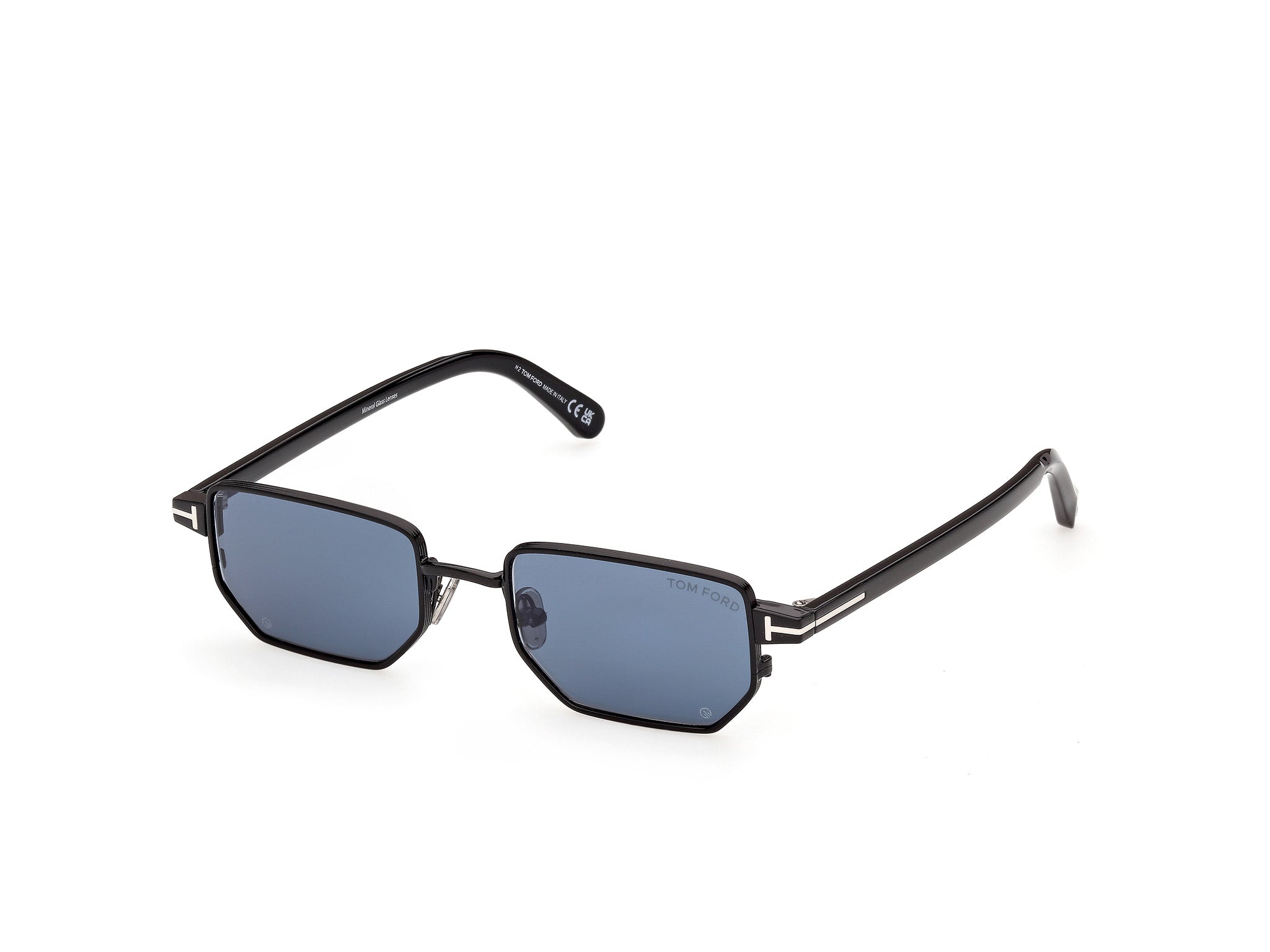 Occhiali da sole da uomo Tom Ford FT1360 LIAM 02 01V Nero Lucido