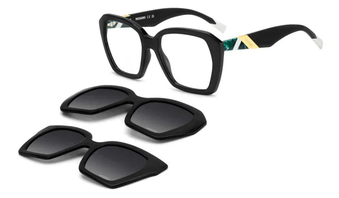 Occhiali da vista con doppio clip on da sole Missoni MIS 0222/C2 807 WJ