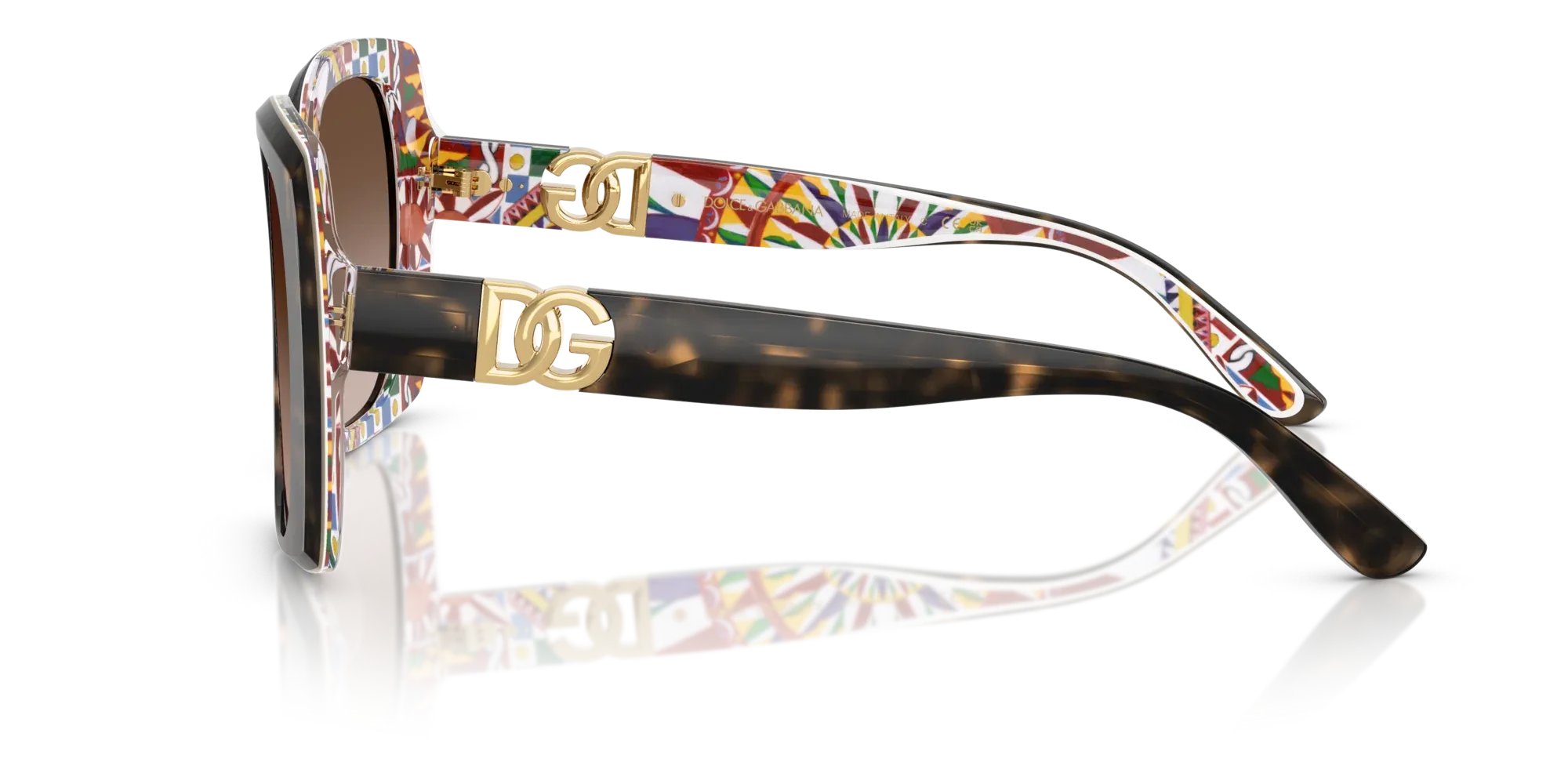 Occhiali da sole da donna Dolce & Gabbana DG4475 321713 Havana su stampa carretto - Pistilleria