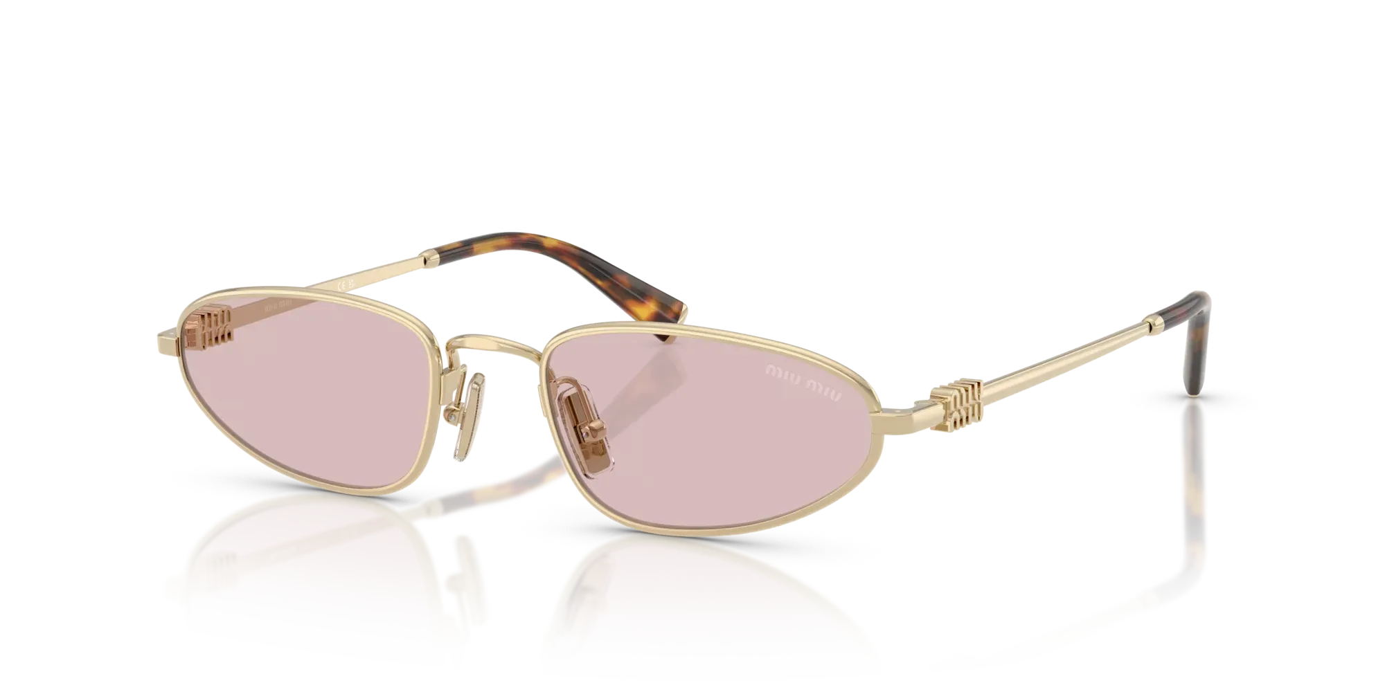 Occhiali da sole da donna Miu Miu MU A52S ZVN4I0 Oro pallido - Pistilleria