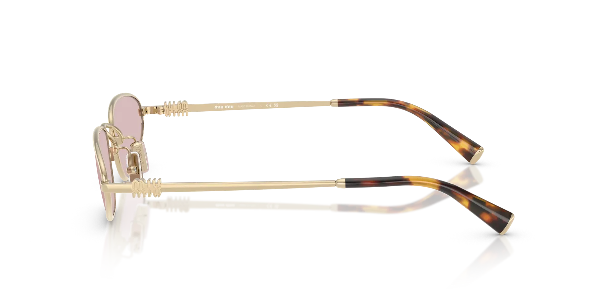 Occhiali da sole da donna Miu Miu MU A52S ZVN4I0 Oro pallido - Pistilleria