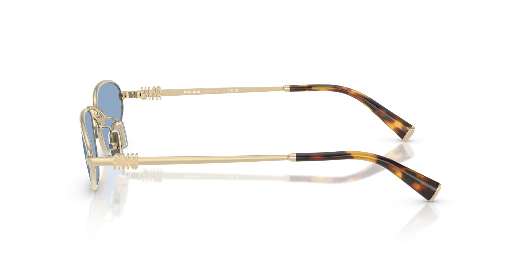 Occhiali da sole da donna Miu Miu MU A52S ZVN60O Oro pallido - Pistilleria