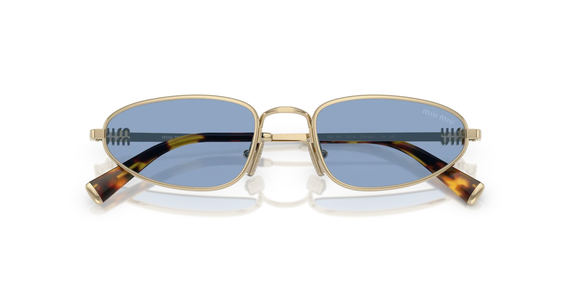 Occhiali da sole da donna Miu Miu MU A52S ZVN60O Oro pallido - Pistilleria