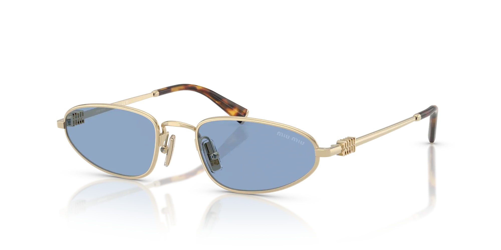 Occhiali da sole da donna Miu Miu MU A52S ZVN60O Oro pallido - Pistilleria