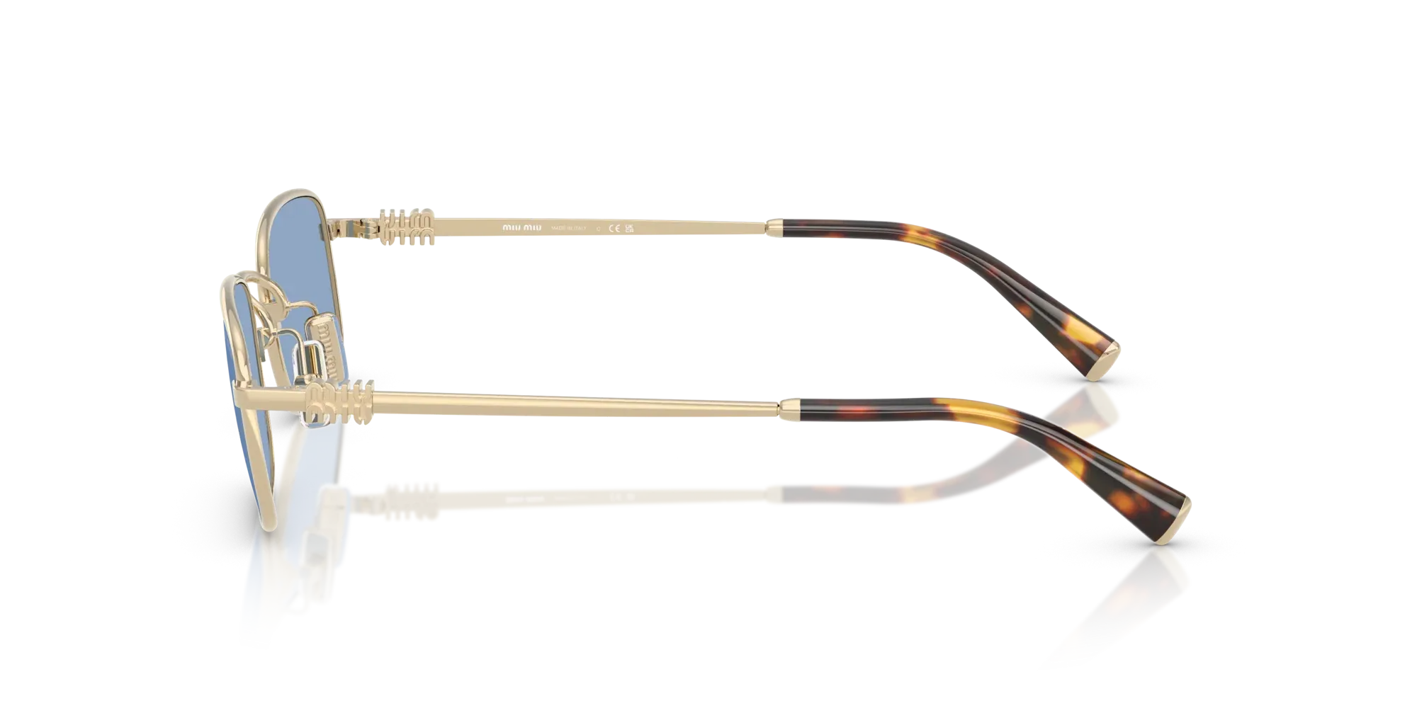 Occhiali da sole da donna Miu Miu MU A53S ZVN60O Oro pallido - Pistilleria