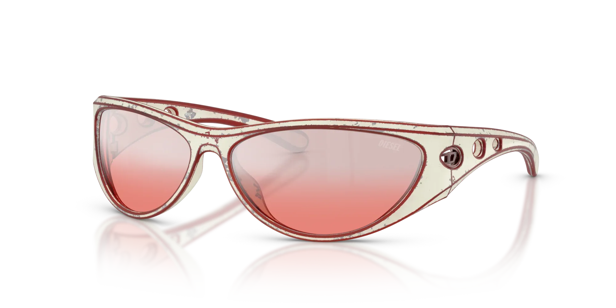 Occhiali da sole Diesel DL3004U 20107E White barrelling red - Pistilleria
