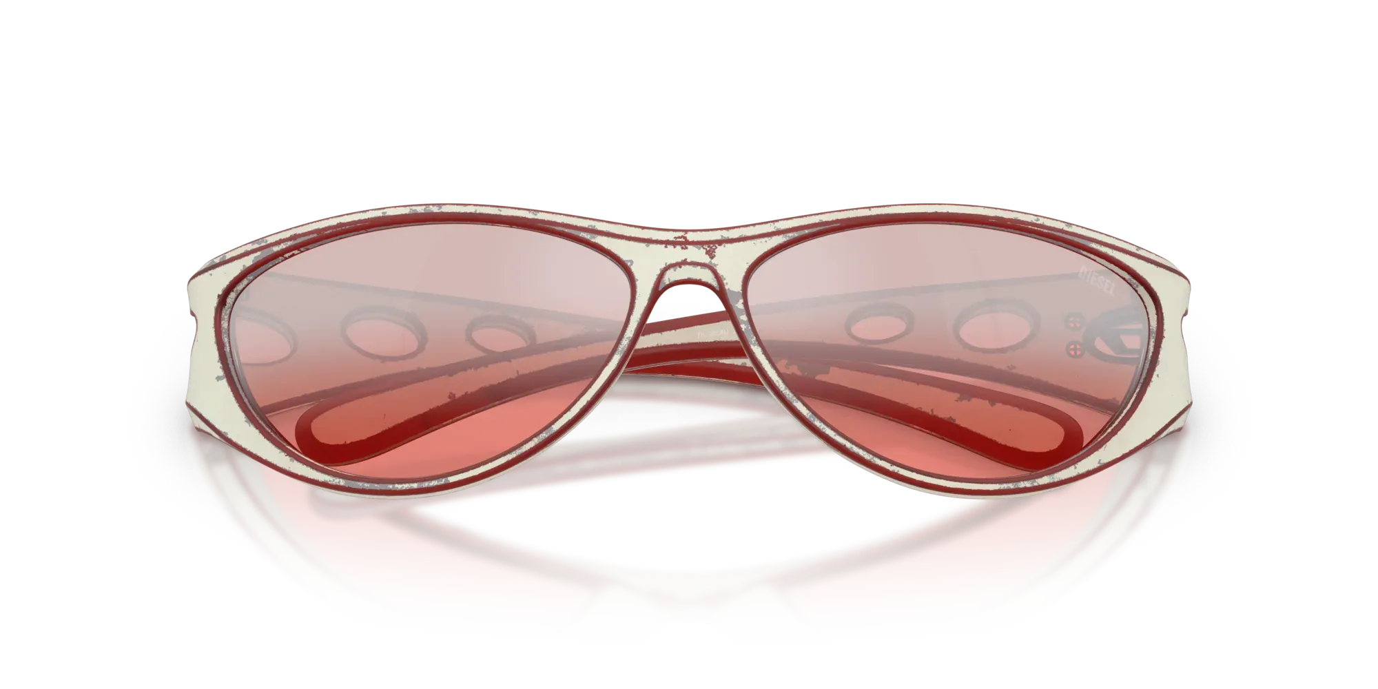 Occhiali da sole Diesel DL3004U 20107E White barrelling red - Pistilleria