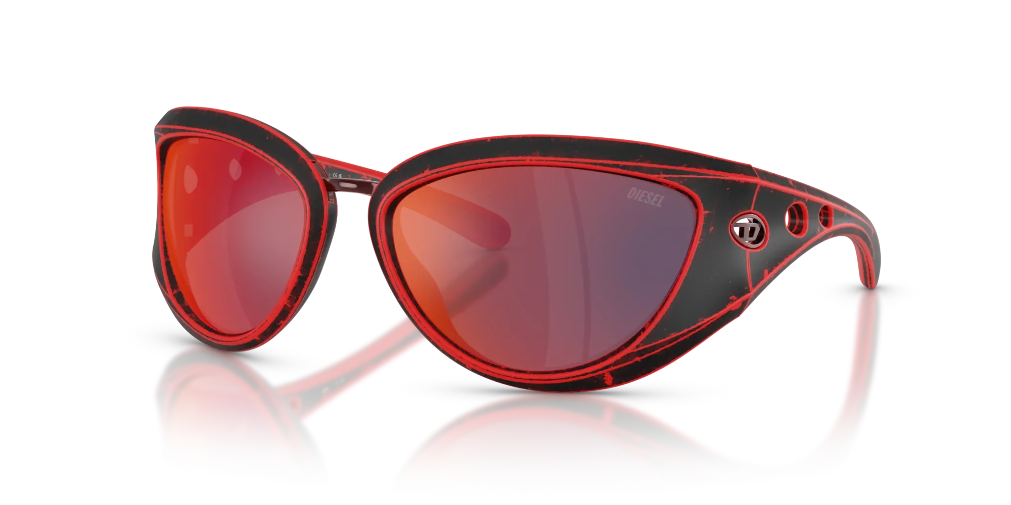 Occhiali da sole Diesel DL3007U 20096P Black barrelling red - Pistilleria