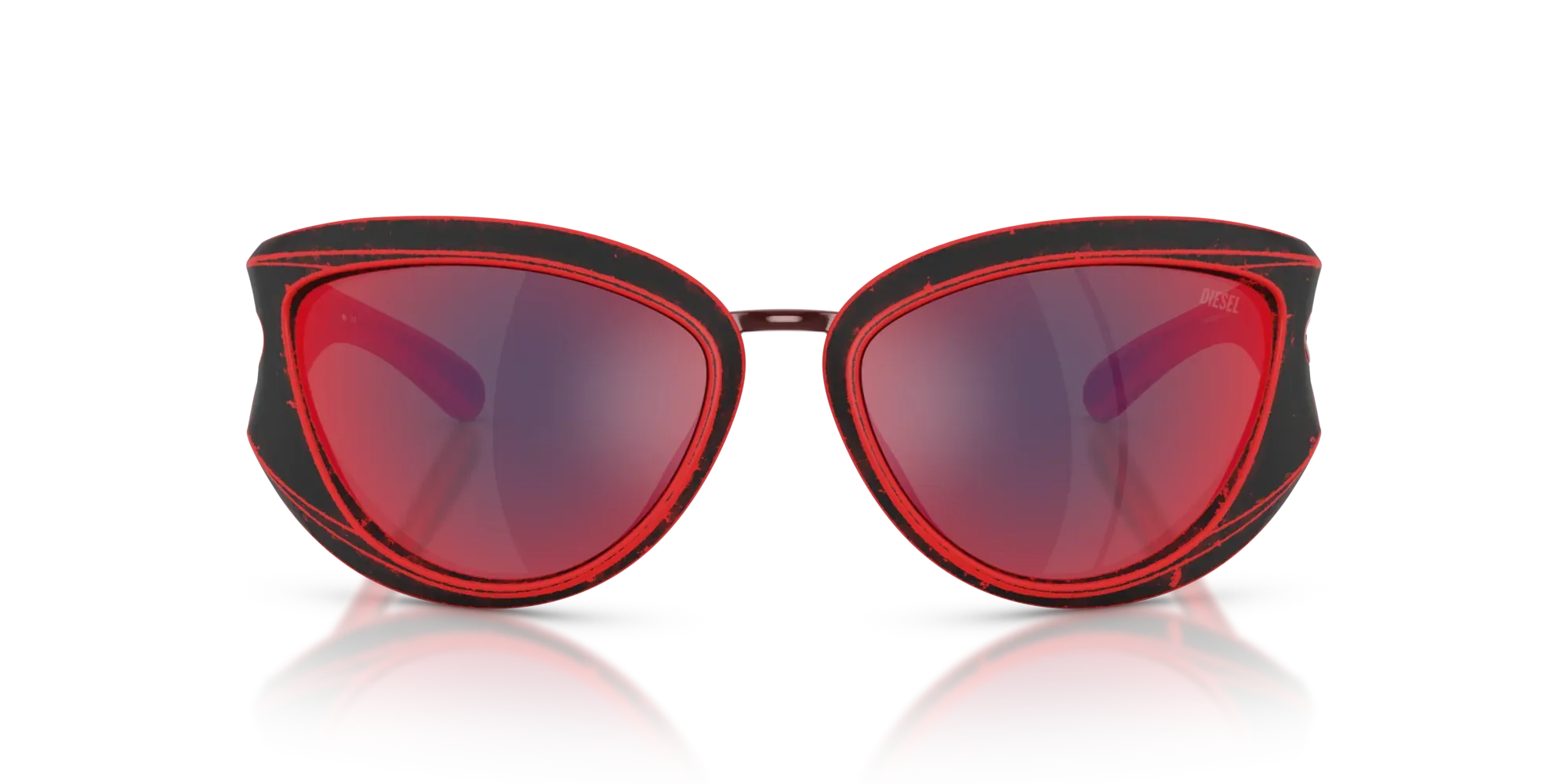 Occhiali da sole Diesel DL3007U 20096P Black barrelling red - Pistilleria