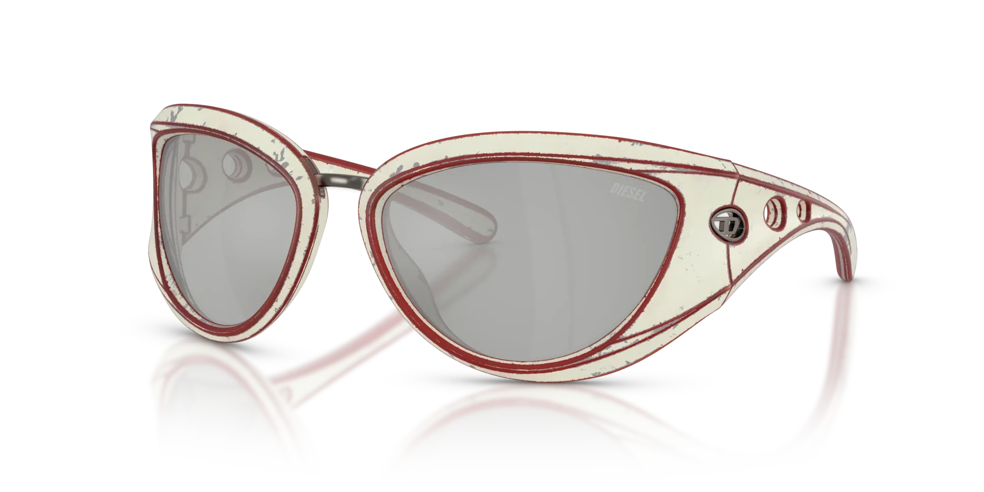 Occhiali da sole Diesel DL3007U 20108V White brushed red - Pistilleria
