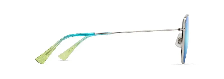 Occhiali da sole Maui Jim ŌLALI Argento lucido con blu e verde - Pistilleria