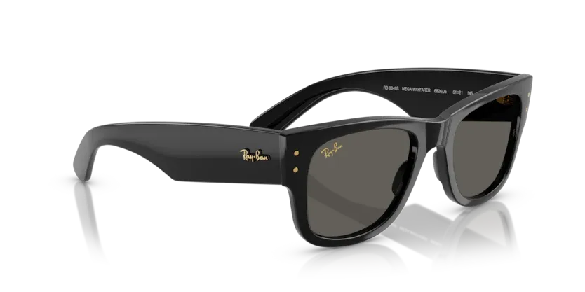 Occhiali da sole Ray-Ban RB0840S - 6826J5 - Nero Mega wayfarer Blacked Out Collection - Pistilleria