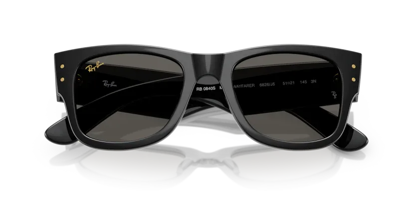 Occhiali da sole Ray-Ban RB0840S - 6826J5 - Nero Mega wayfarer Blacked Out Collection - Pistilleria